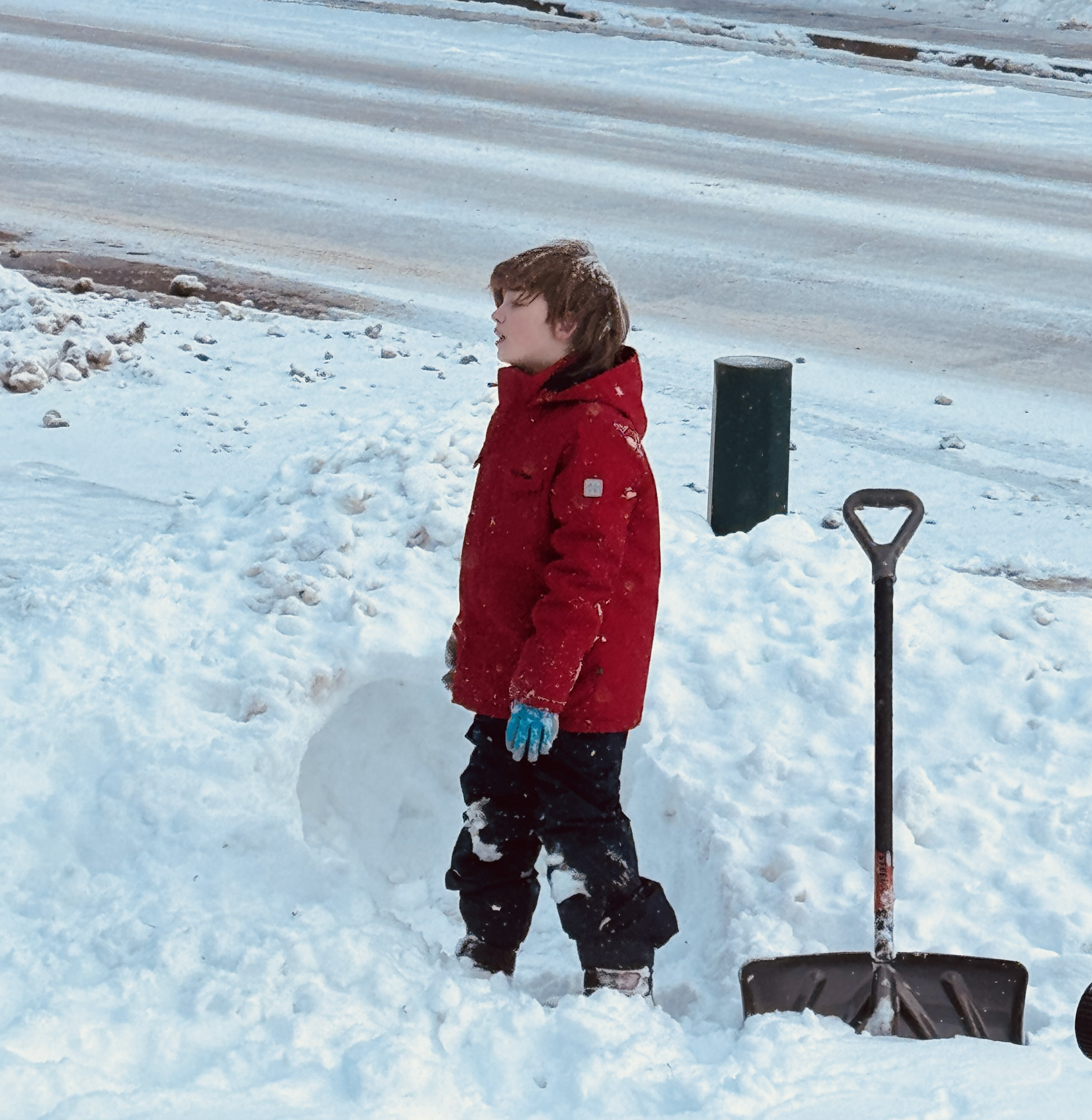 A child enjoying winter in Cranbrook